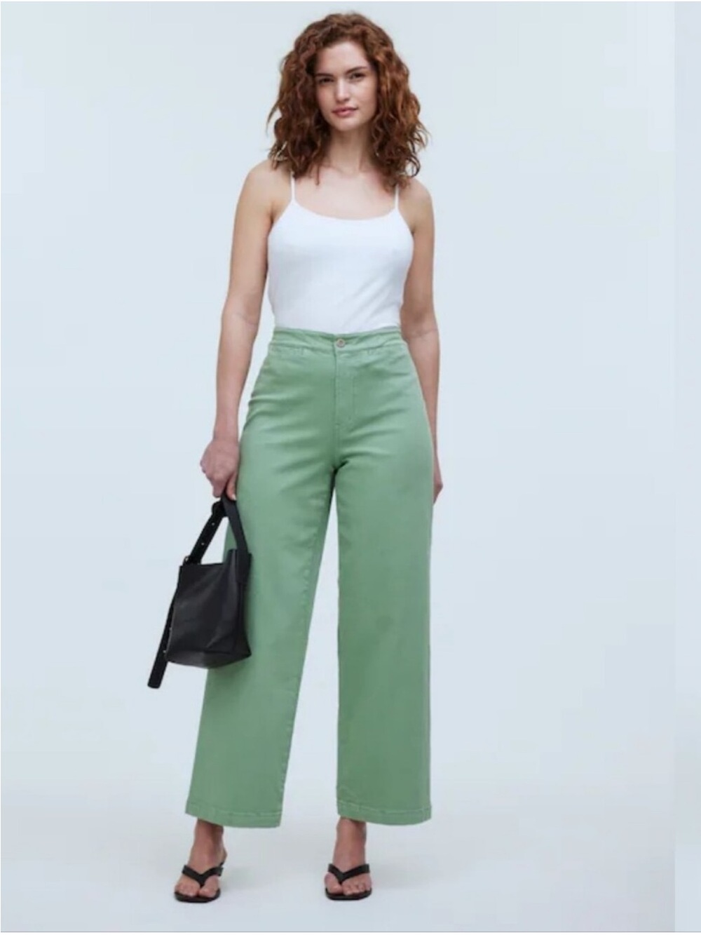 Madewell The Tall Curvy Emmett Wide Leg Crop Pant - Pistachio 29T